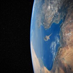 Wall Mural - eastern mediterranean from space. elements of this image furnished by nasa.