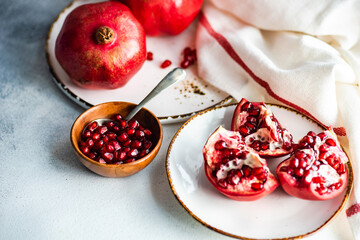 Wall Mural - Organic pomegranate fruits