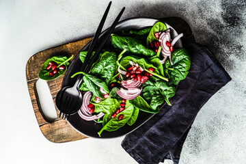 Poster - Fresh organic salad with spinach