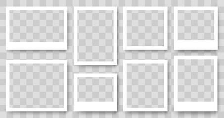 Wall Mural - photo frame collection. polaroid photo frame set.photo frames with realistic drop shadow vector effe