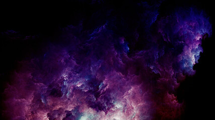 Wall Mural - abstract pink and blue beautiful fractal background in the form of clouds and feathers and is suitab