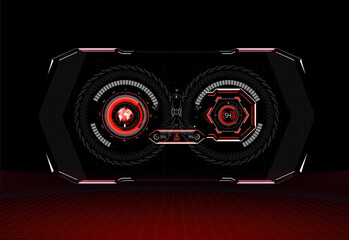 Poster - HUD elements mega set pack. Dashboard display virtual reality technology screen. abstract hud ui gui future futuristic screen system virtual design