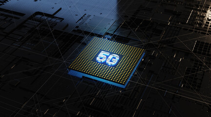 Aufkleber - circuit cpu chipset 5g concept