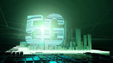 Aufkleber - Circuit CPU Chipset 5G Concept 