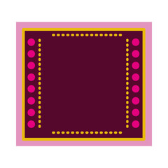 Wall Mural - mexican carpet with a square frame over a white background