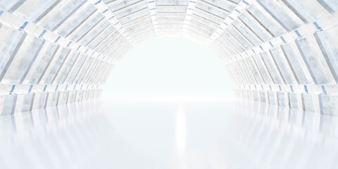 Poster - white hall technology abstract background 3d render illustration