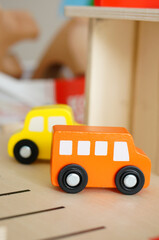 Wall Mural - Small car toys on a table