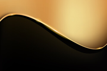 Poster - abstract black and golden curve
