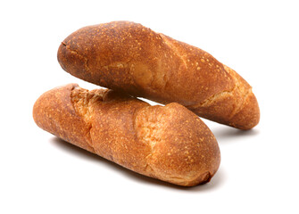 Sticker - crusty mini baguettes on a white background