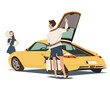 © Donghyun Lim - Couple unloading their stuff from car trunk