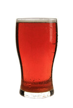 Vertical Shot Of A Glass Of Irish Red Ale Beer Isolated On White Background