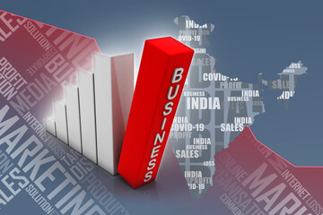 Poster - 3d rendering Stock market online business concept. business Graph 