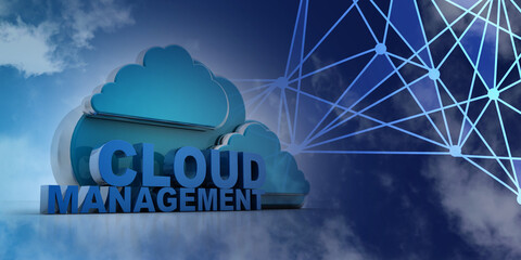 Poster - 3d rendering File storage in cloud management
