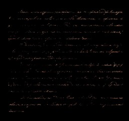Aufkleber - Distressed text on black background. Irregular calligraphy handwriting letter paintbrush.