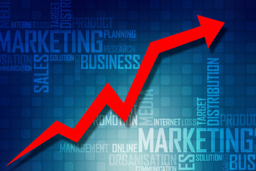 3d rendering Stock market online business concept. business Graph 