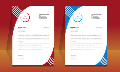 Wall Mural - letterhead format template, business style letterhead design template. company letterhead template d