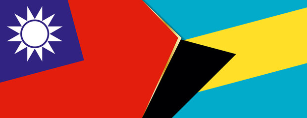 Canvas Print - Taiwan and The Bahamas flags, two vector flags.