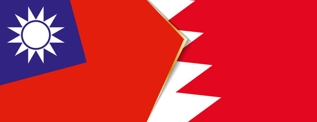 Wall Mural - Taiwan and Bahrain flags, two vector flags.