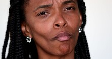 African Woman Grimacing Making Funny Faces To Camera. Expressive Fun Portrait