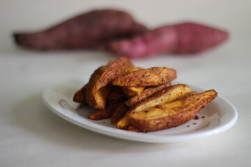 Wall Mural - Healthy homemade sweet potato fry