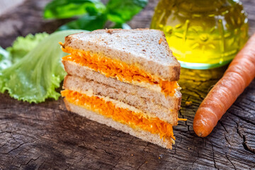 Poster - toast with grated carrot and spread