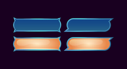 Wall Mural - set of game ui fantasy button for gui asset elements vector illustration