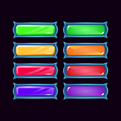 Wall Mural - set of game ui fantasy diamond and jelly colorfull button for gui asset elements vector illustration