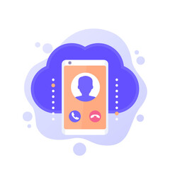 Canvas Print - voip phone call vector icon