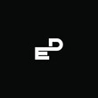 E D letter logo creative design on black color background. ed monogram