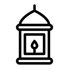 Poster - 
A portable light icon in glyph style, arabic lamp vector 
