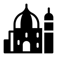 Poster - 
An icon of roman temple, glyph vector 
