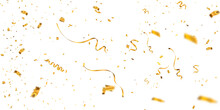 Golden Confetti Stock Image In White Background