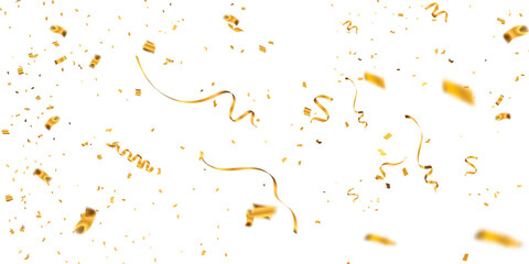 Golden Confetti Stock Image In White Background