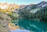 Fototapeta Góry - Beautiful blue lake in the Bavarian Alps
