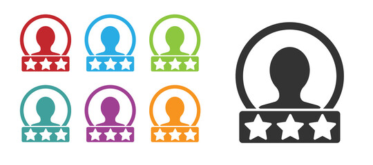 Black Create account screen icon isolated on white background. Set icons colorful. Vector.