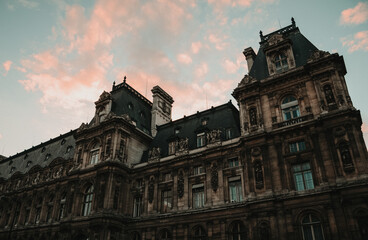 Sticker - PARIS, FRANCE - Nov 07, 2020: Beautiful landscape shot of the Parisian architecture