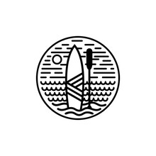 Vintage Surf Emblem, Surf Logo Template