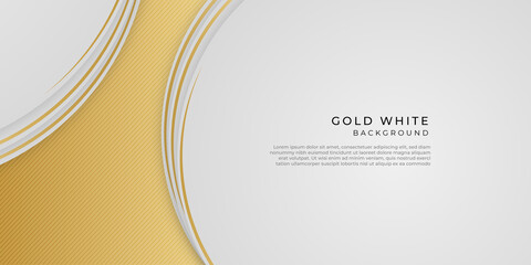 gold white abstract islamic presentation background with golden lines and circles