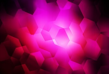 Light Pink vector pattern with colorful hexagons.