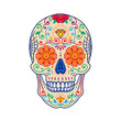 Decorative colorful mexican sugar skull. Stylized colorful painted skull. Day of the Dead holiday. Colorful pattern skull.
