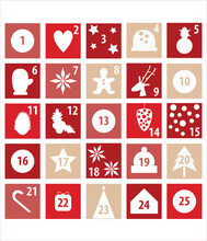 Illustration Of Advent Calendar For Christmas Countdown