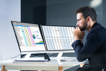 Aufkleber - Analyst Employee Using Spreadsheet
