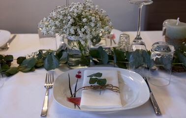 Beautiful table set up for some wedding event