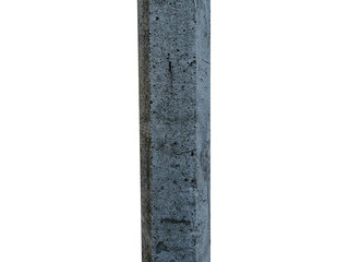 Poster - grey stone column isolated on white background
