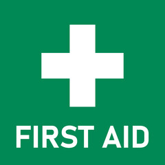 Poster - first aid icon with cross. vector image.