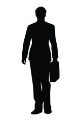 Sticker - Businessman silhouette vector on white background