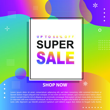 Flash Sale Promotion Banner template Design special offer promotion discount banner, fluid, liquid gradient vector