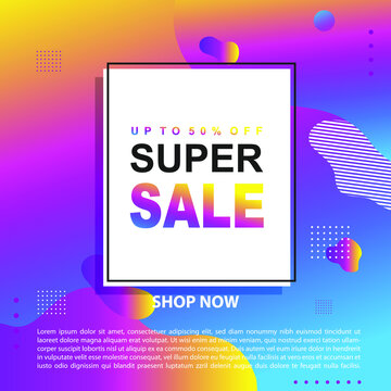 Flash Sale Promotion Banner template Design special offer promotion discount banner, fluid, liquid gradient vector