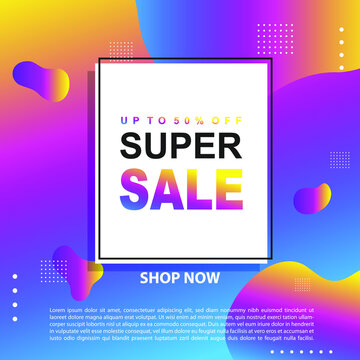 Flash Sale Promotion Banner template Design special offer promotion discount banner, fluid, liquid gradient vector