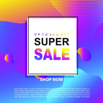 Flash Sale Promotion Banner template Design special offer promotion discount banner, fluid, liquid gradient vector